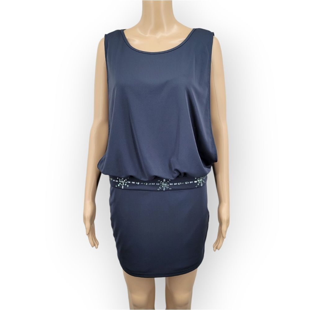 Moon Collection Mini Dress Open Back Rhinestone Embellished Waist